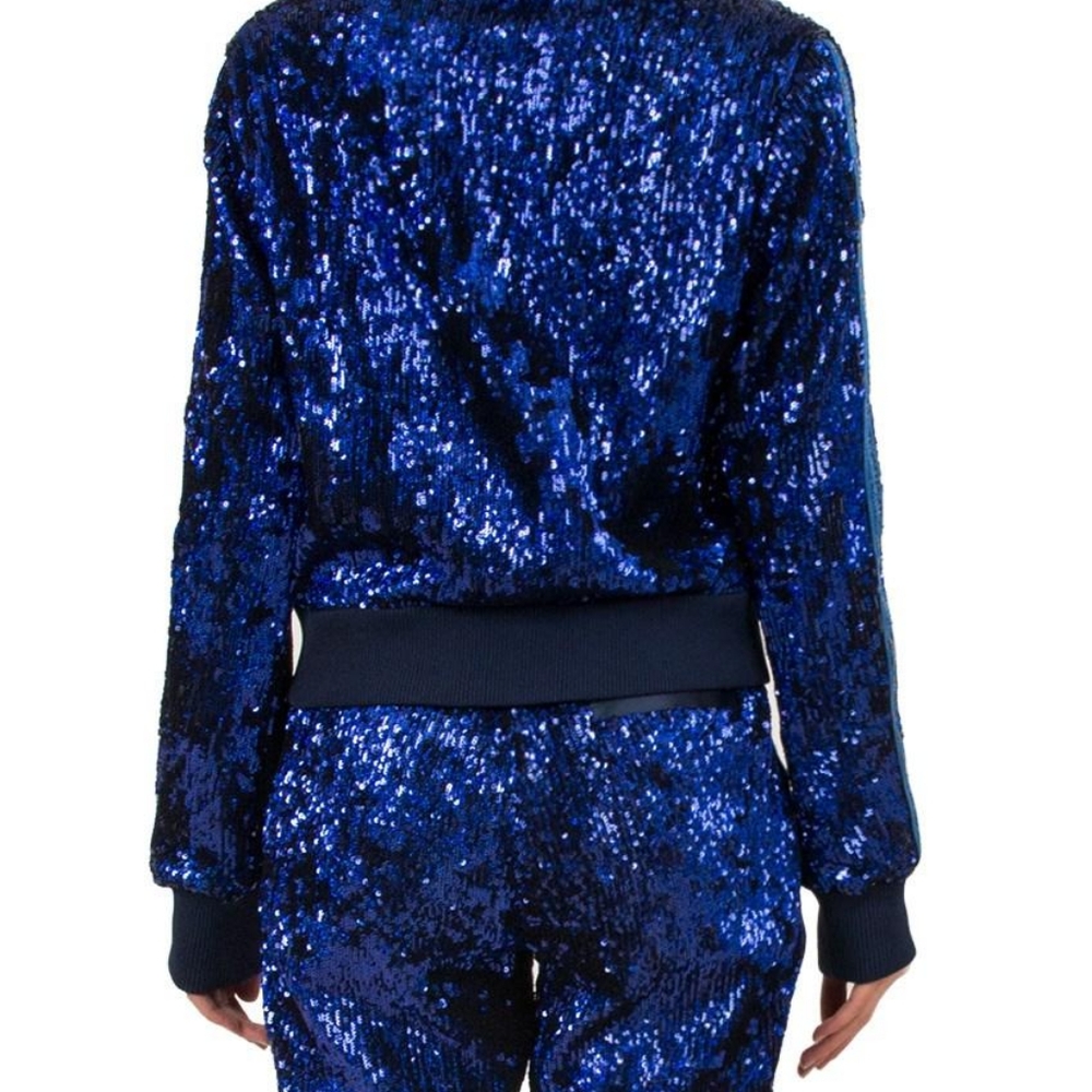 Off-White Blue Sequin Track Jacket - image 6